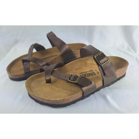 Birkenstock Mayari Habana Oiled Brown Leather Sandals EU 38 / US 7- 7.5 NWOT - Picture 3 of 7